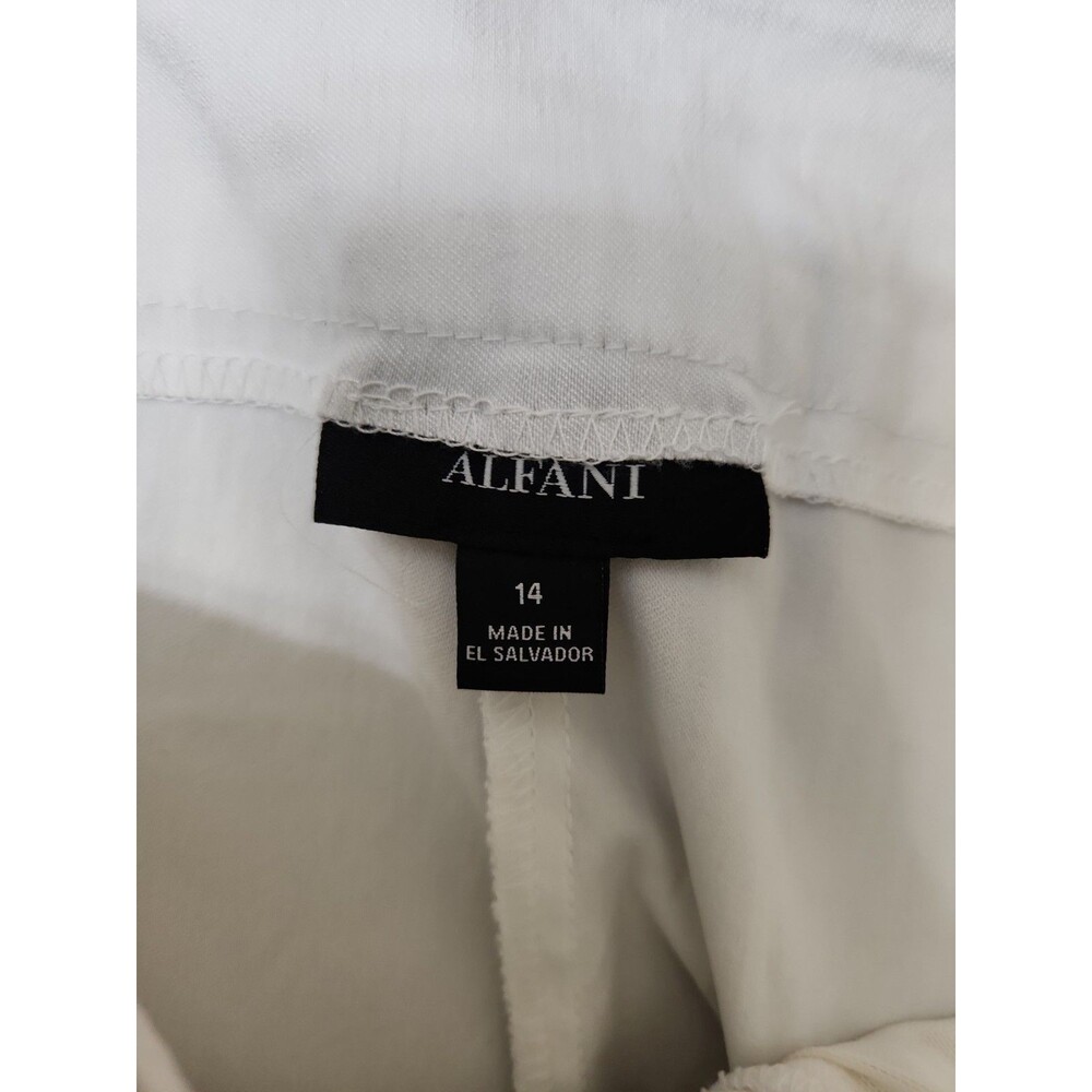 Alfani Tummy Control Pull On Skinny Pants Womens 14 White Slimming Stretch NEW - Picture 9 of 11